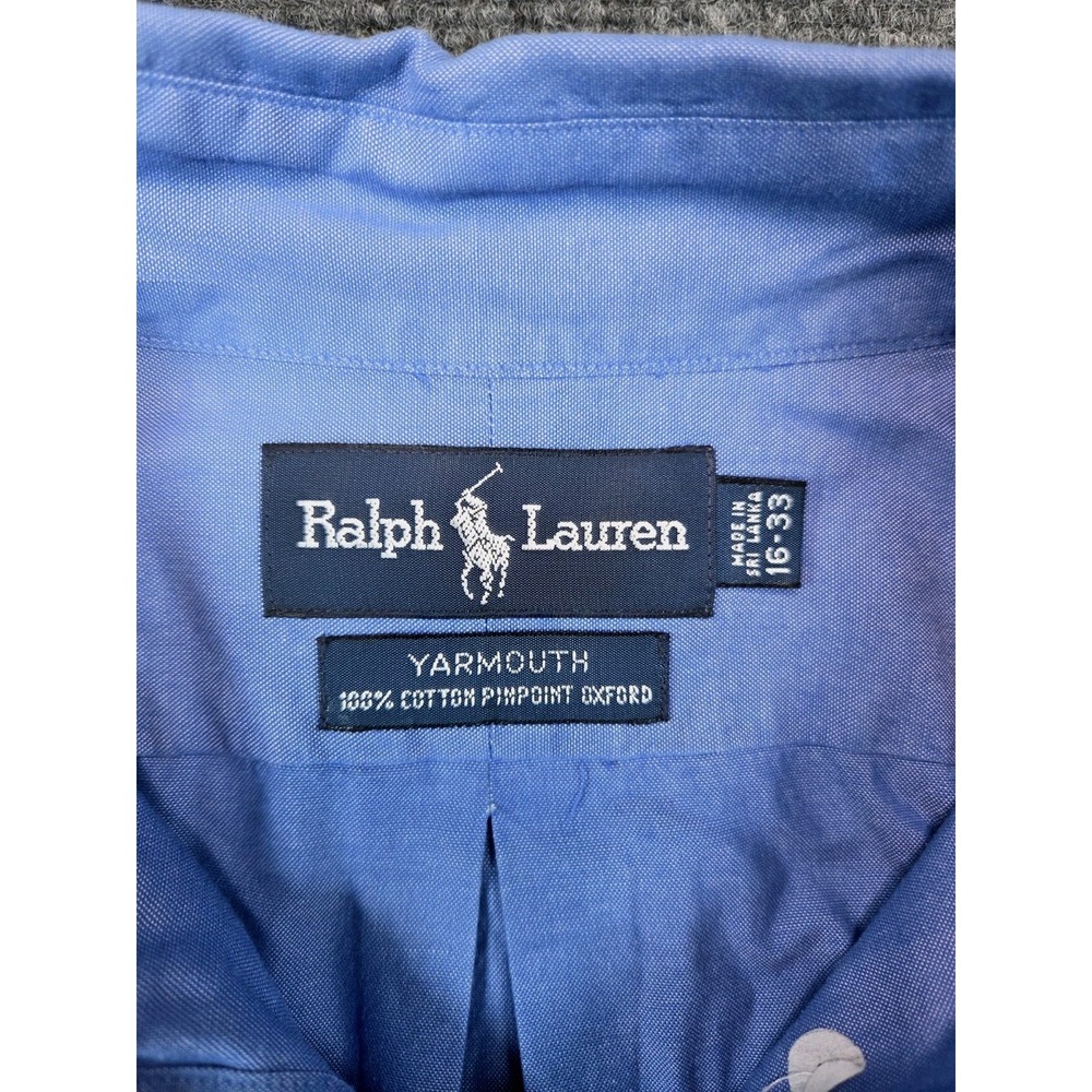 Ralph Lauren Yarmouth Shirt Mens Large 16-33 Blue Button Down Long Sleeve - Picture 3 of 7
